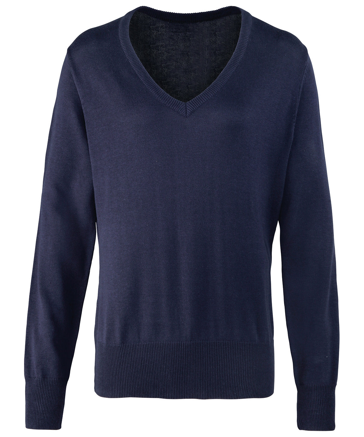 Womens v-neck knitted sweater | navy