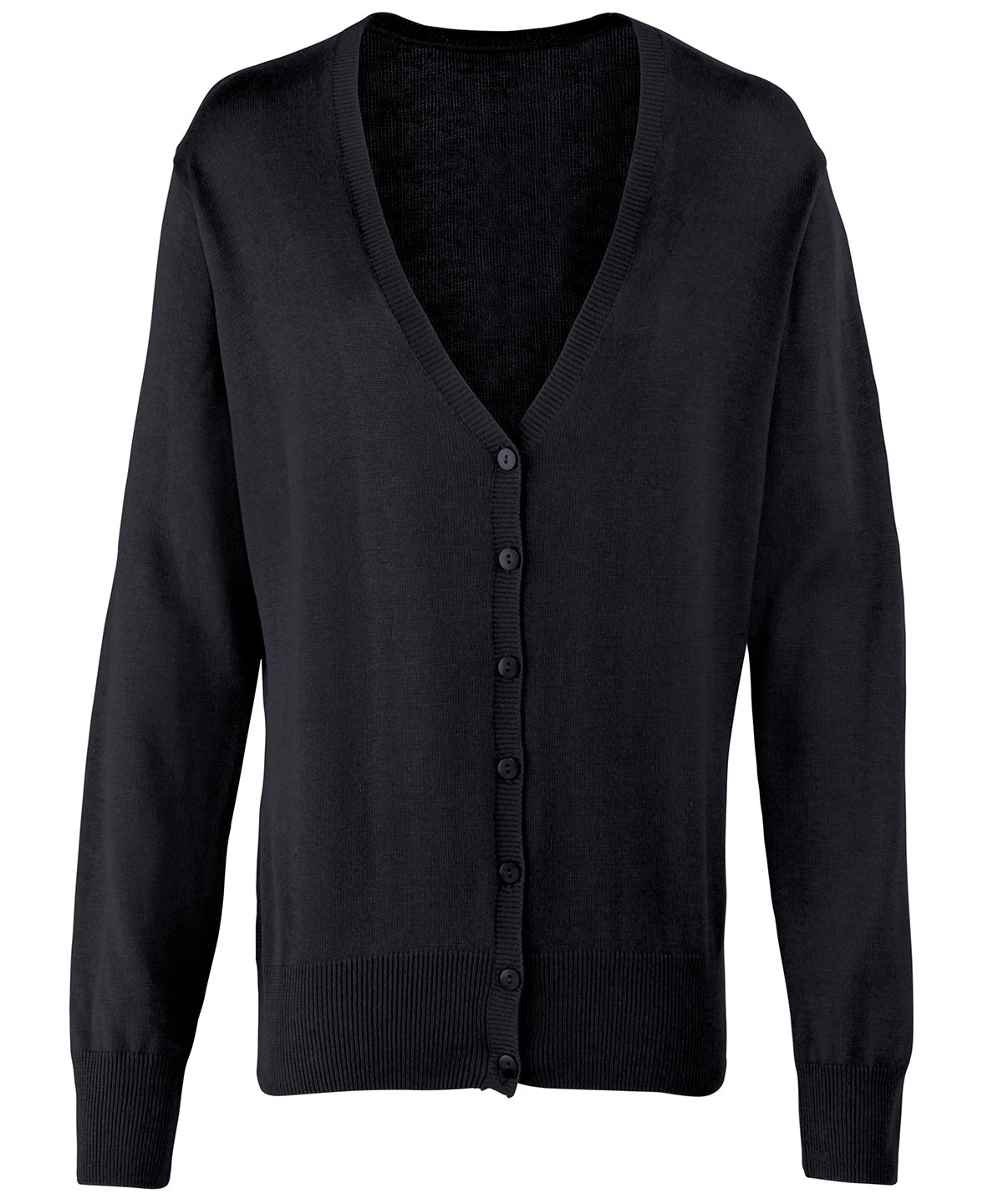 Womens button-through knitted cardigan | Black