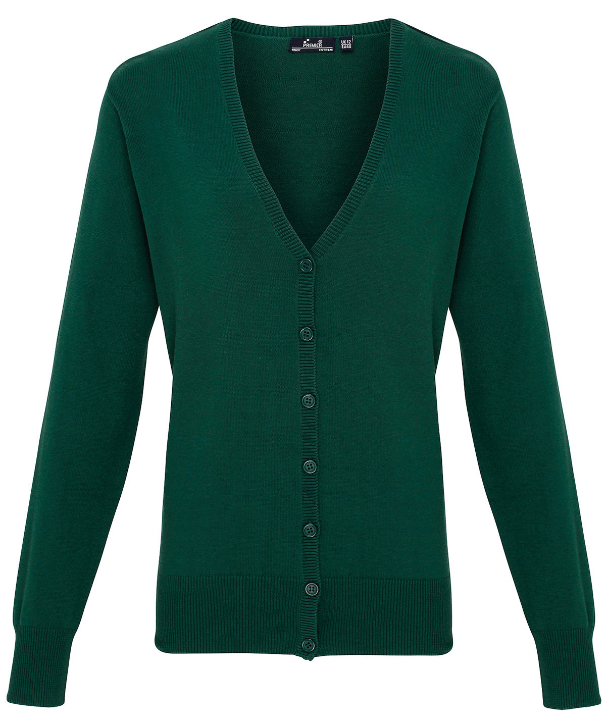 Womens button-through knitted cardigan | bottle