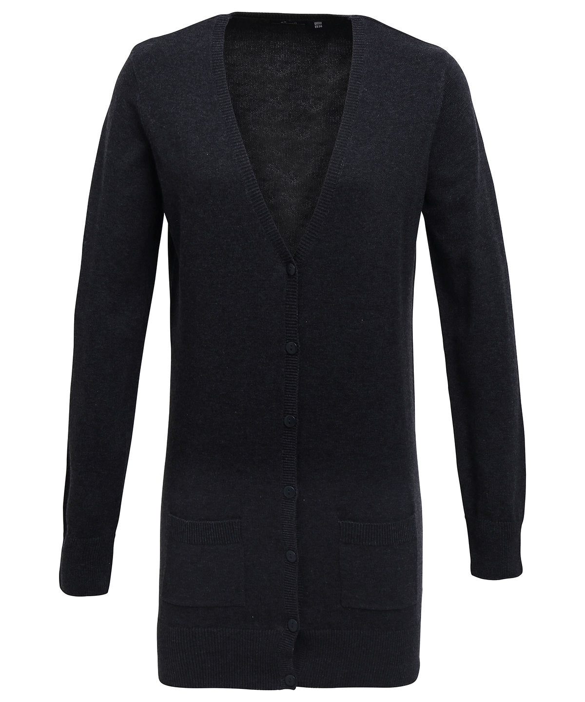Womens longline knitted cardigan | charcoal