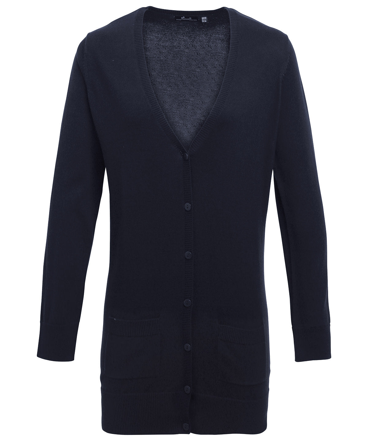 Womens longline knitted cardigan | navy
