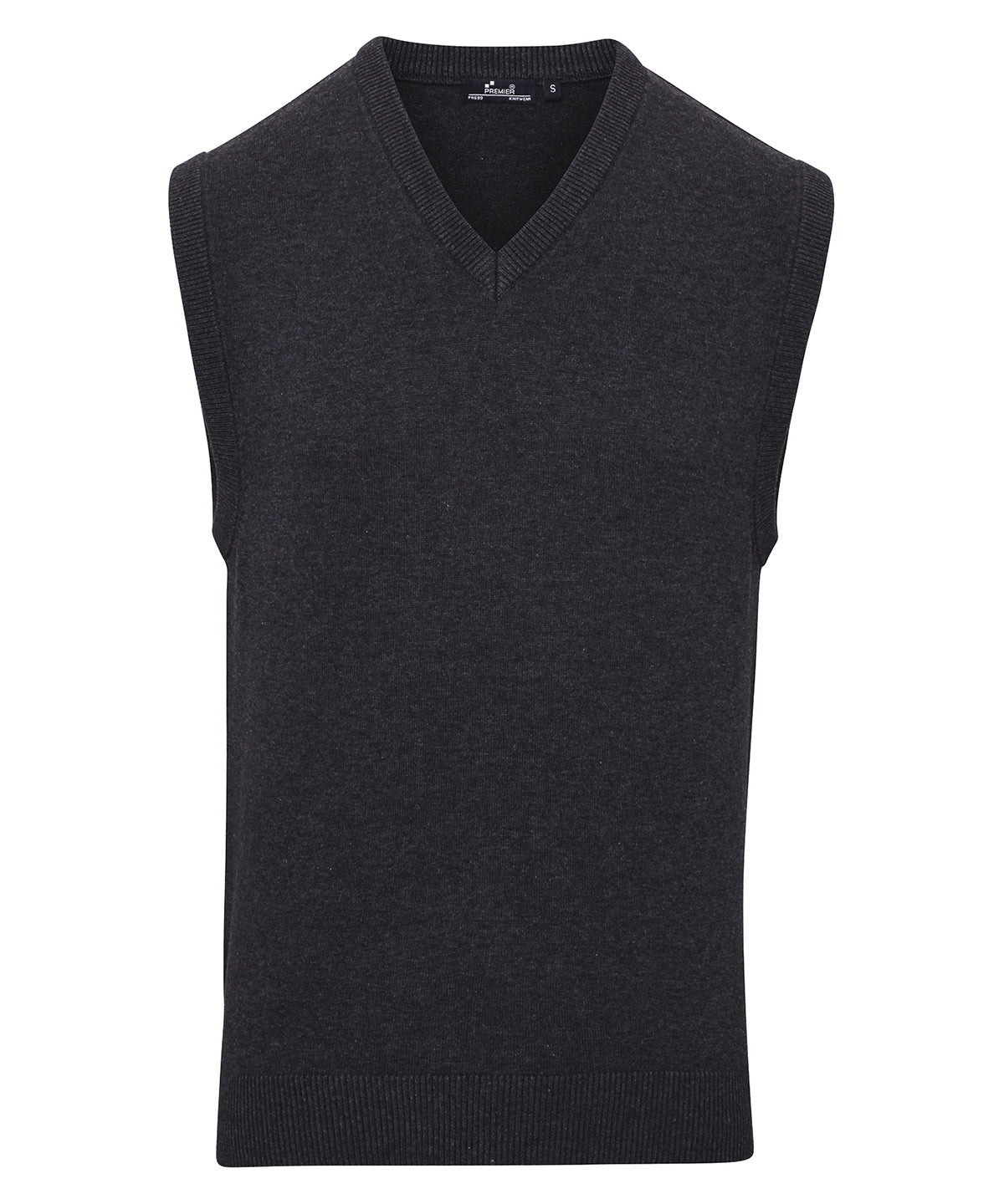 Sleeveless knitted sweater | charcoal