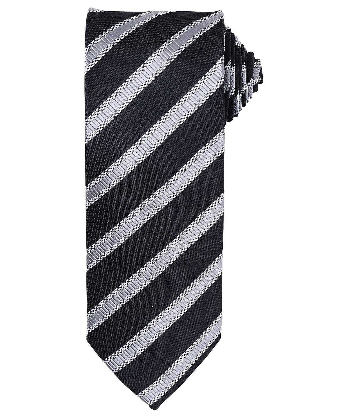 Waffle stripe tie | Black/Dark Grey