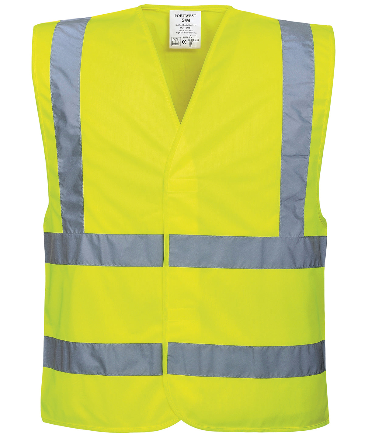 Hi-vis two-band-and-brace vest (C470) | Yellow