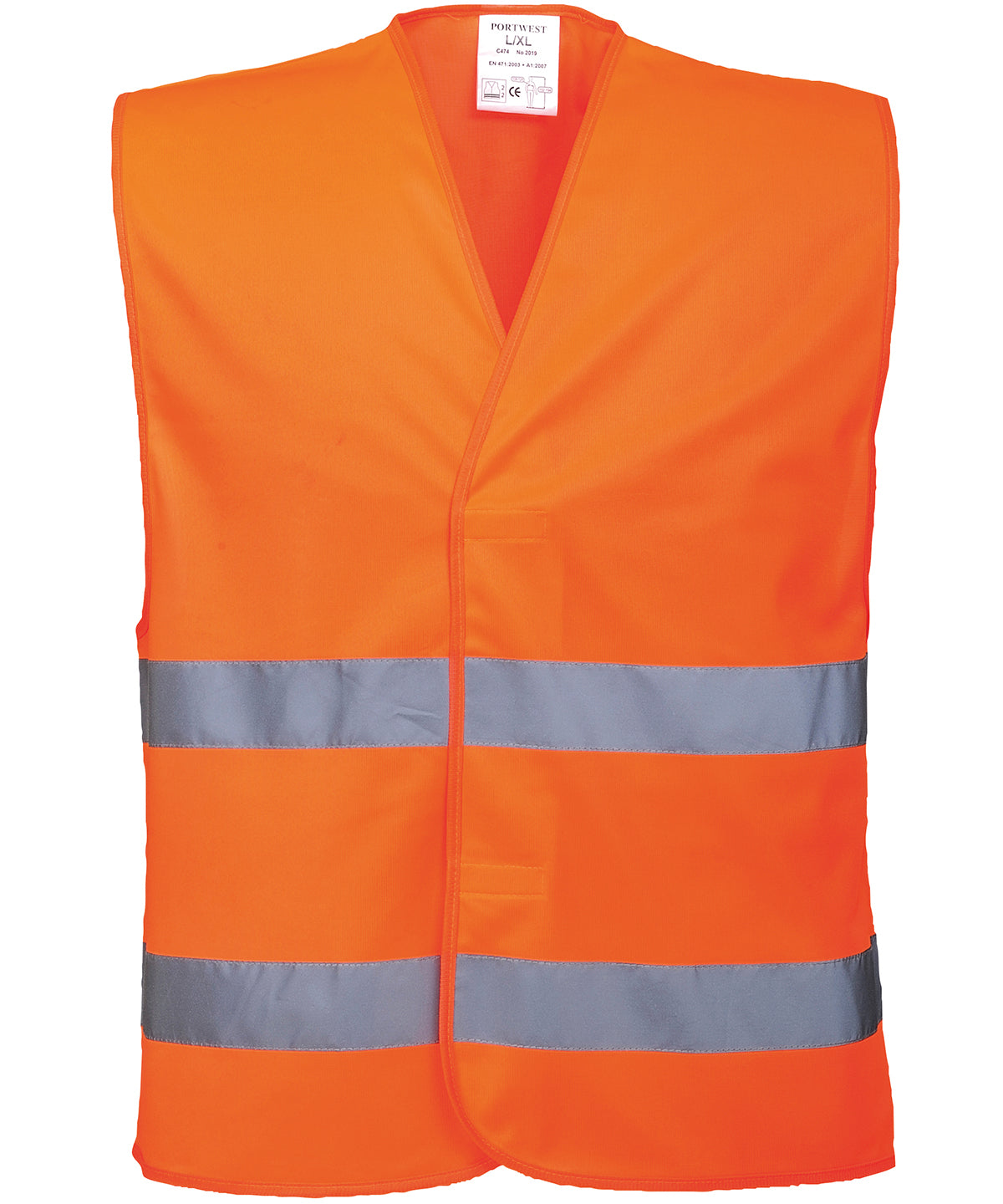 Hi-vis two-band vest (C474) | Orange