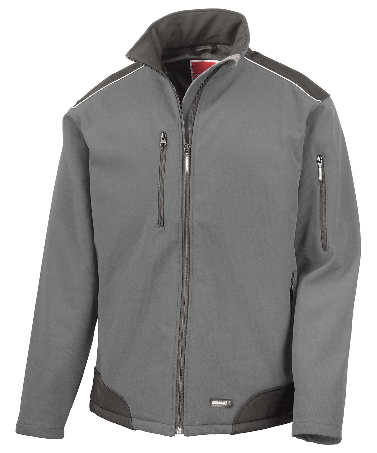 Ripstop softshell workwear jacket | grey/black