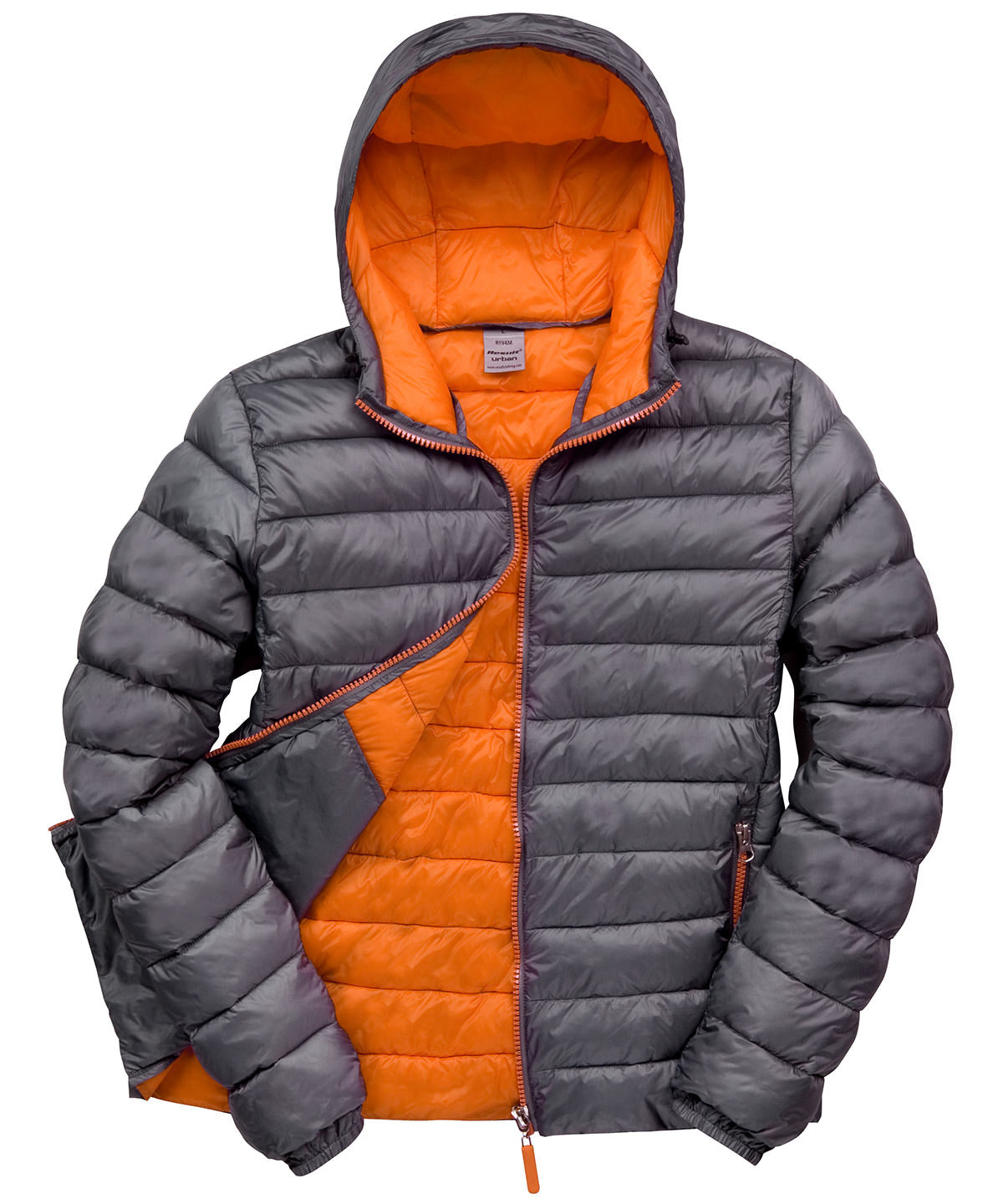 Urban snow bird hooded jacket | grey/orange
