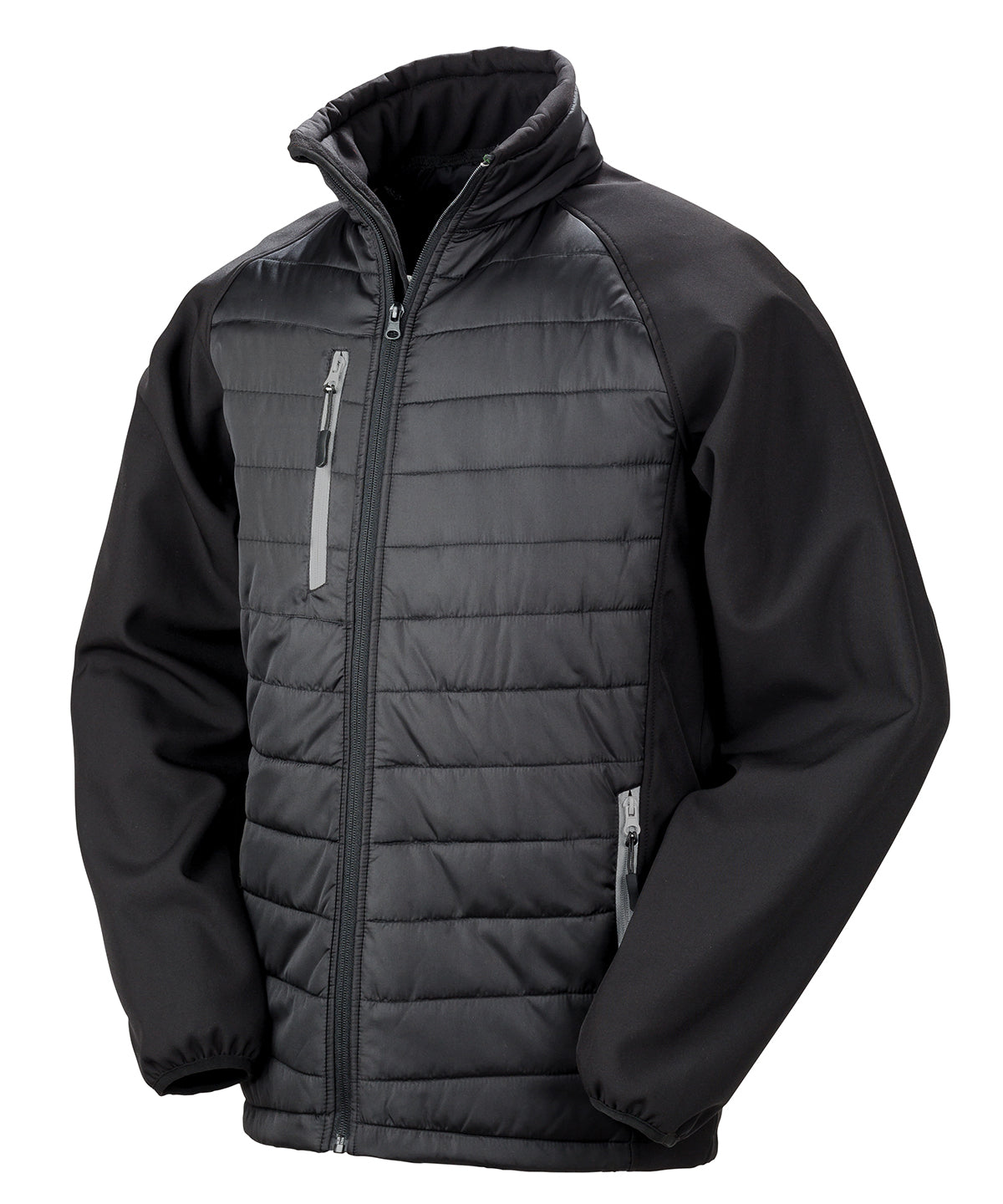 Compass padded softshell jacket | black/grey