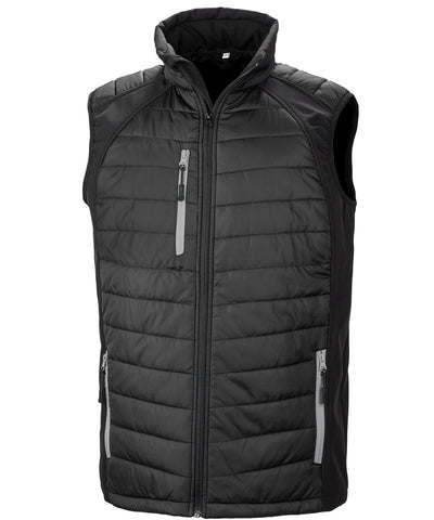 compass padded softshell gilet | black/grey