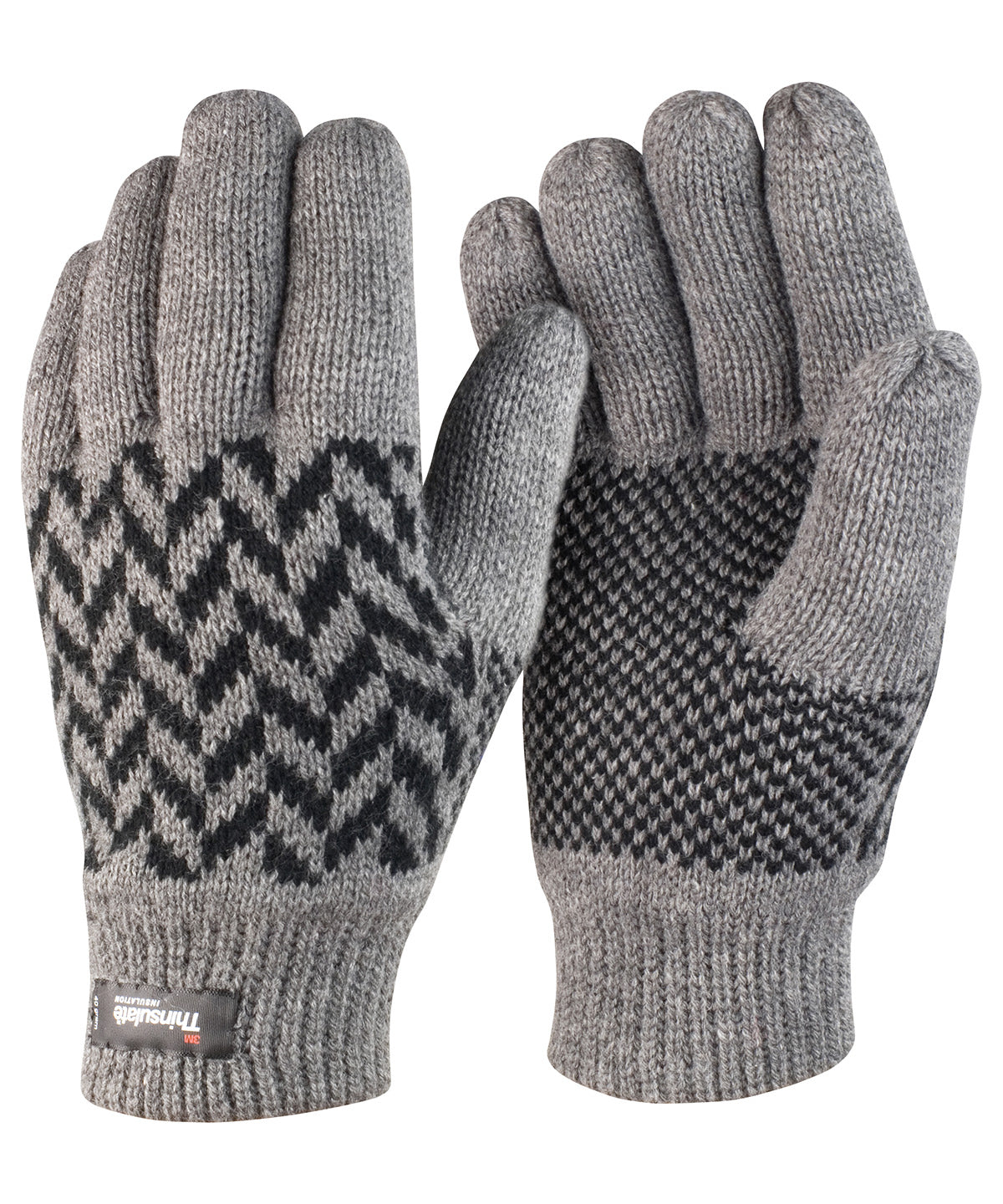 Pattern Thinsulate glove | grey/black