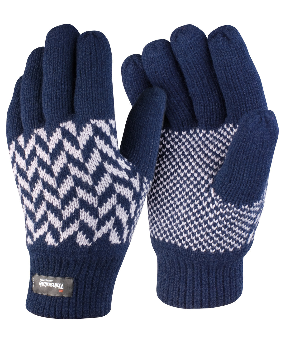 Pattern Thinsulate glove | Navy/Grey