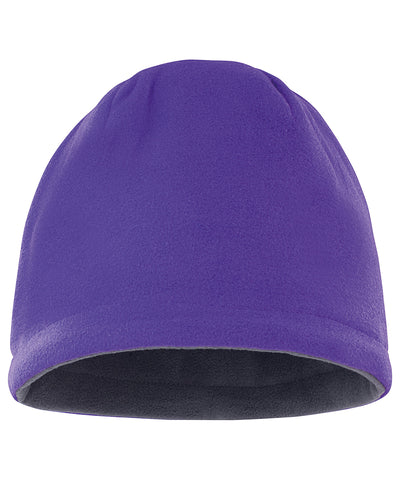 Reversible fleece skull hat | purple/charcoal