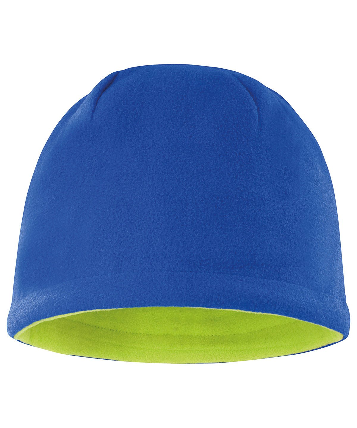 Reversible fleece skull hat | royal/lime