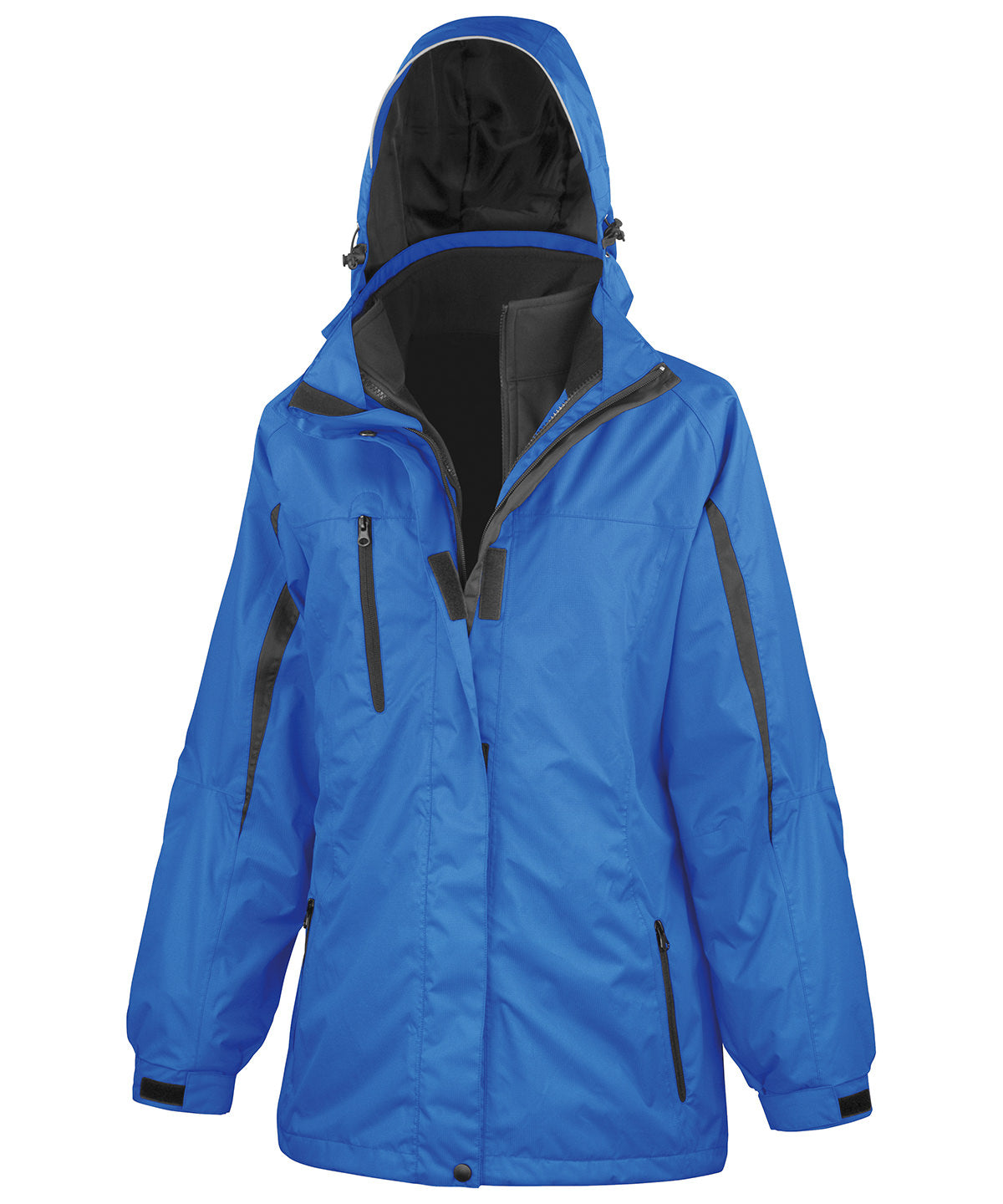Womens 3-in-1 journey jacket with softshell inner | Royal/Black