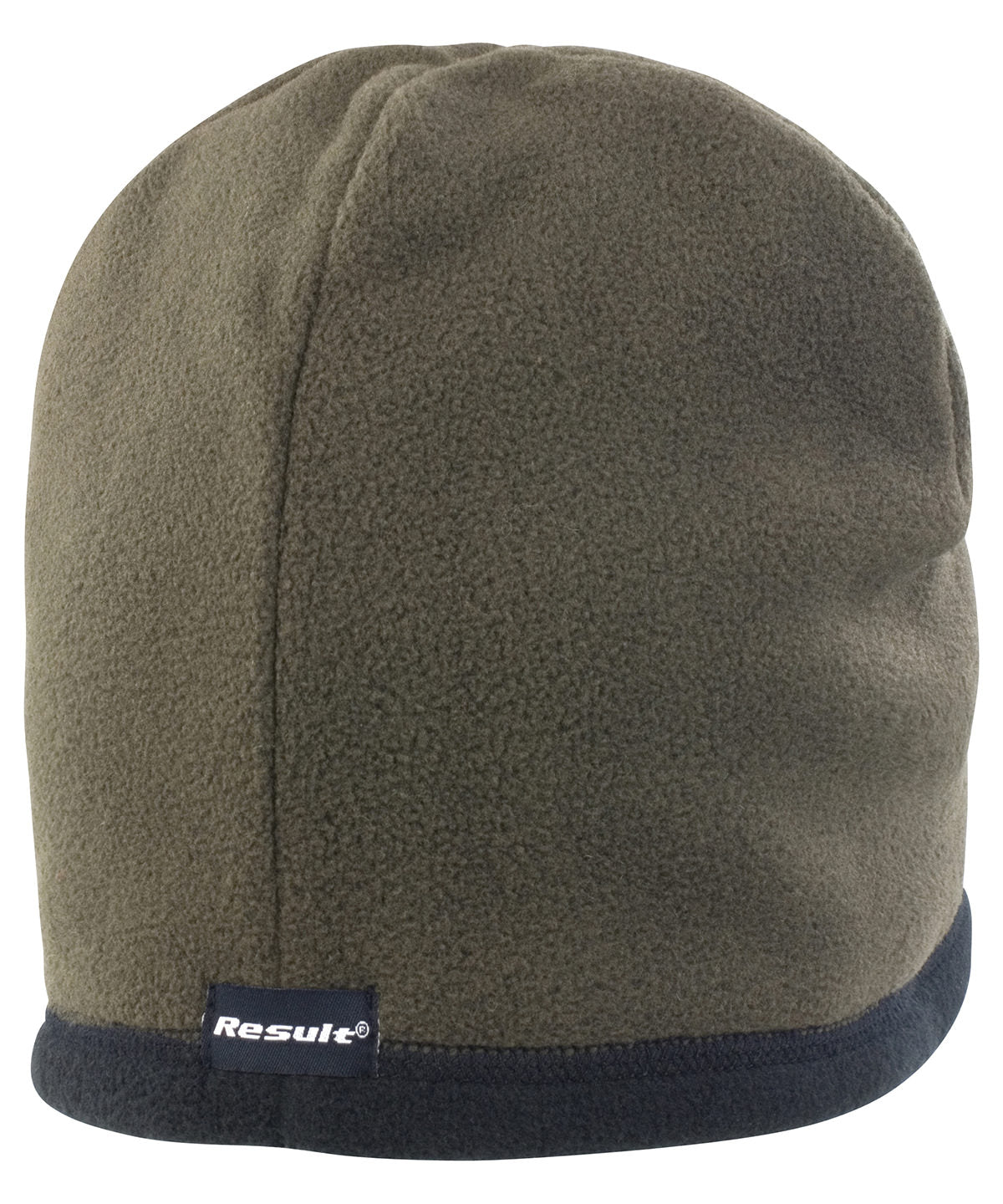 Reversible microfleece bob hat | olive/black