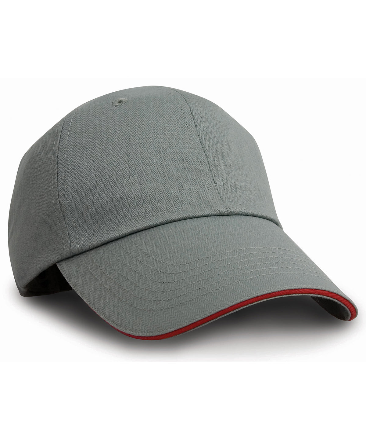 Herringbone cap with sandwich peak | grey/red
