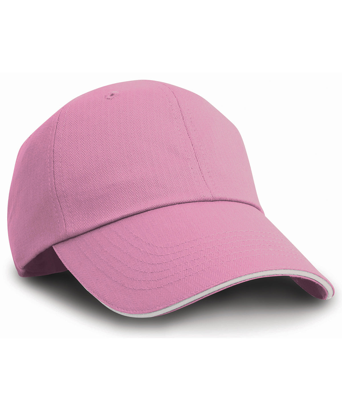 Herringbone cap with sandwich peak | pink/white
