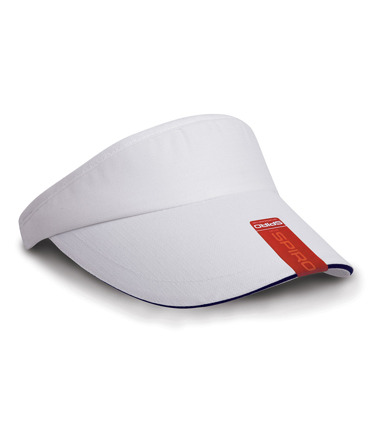 Herringbone sun visor with sandwich peak | White/Navy