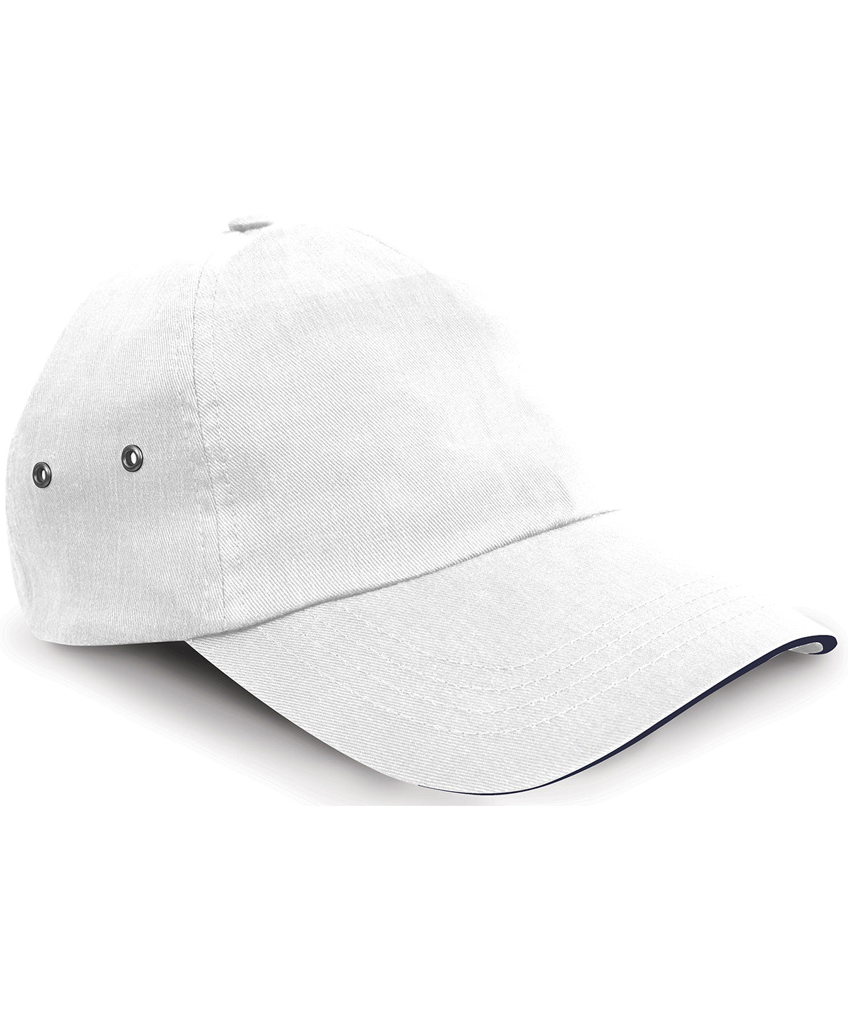Printers plush cotton 5-panel cap | white/navy