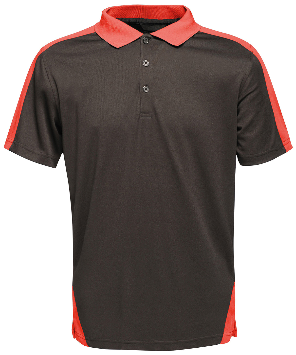 Contrast wicking polo | black/classic red