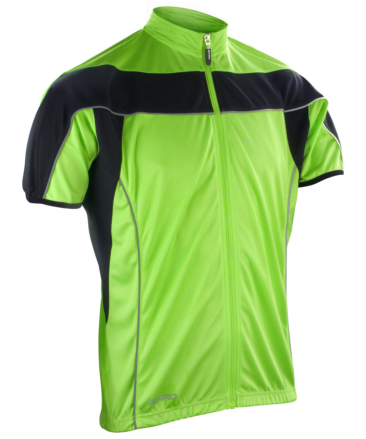 Spiro bikewear full-zip top | Black/Fluorescent Lime Green