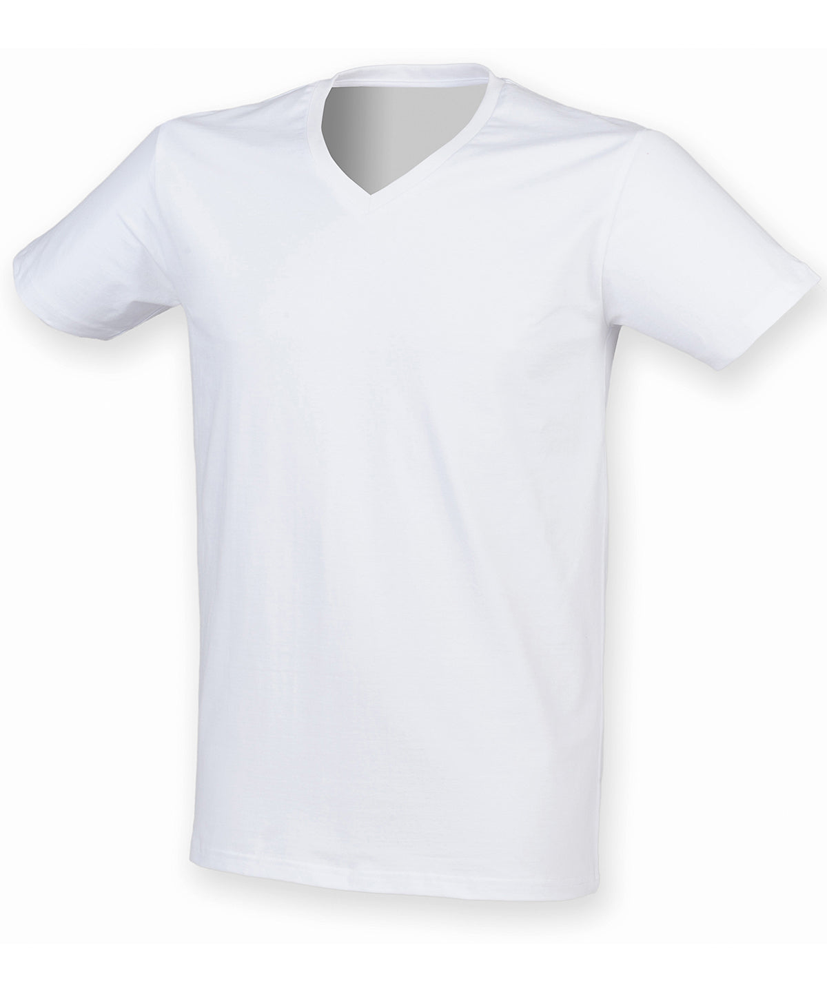 Mens feel good stretch v-neck t-shirt | white