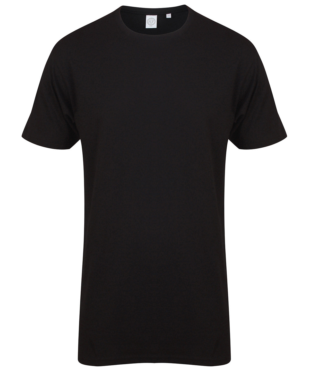 Longline t-shirt with dipped hem | Black