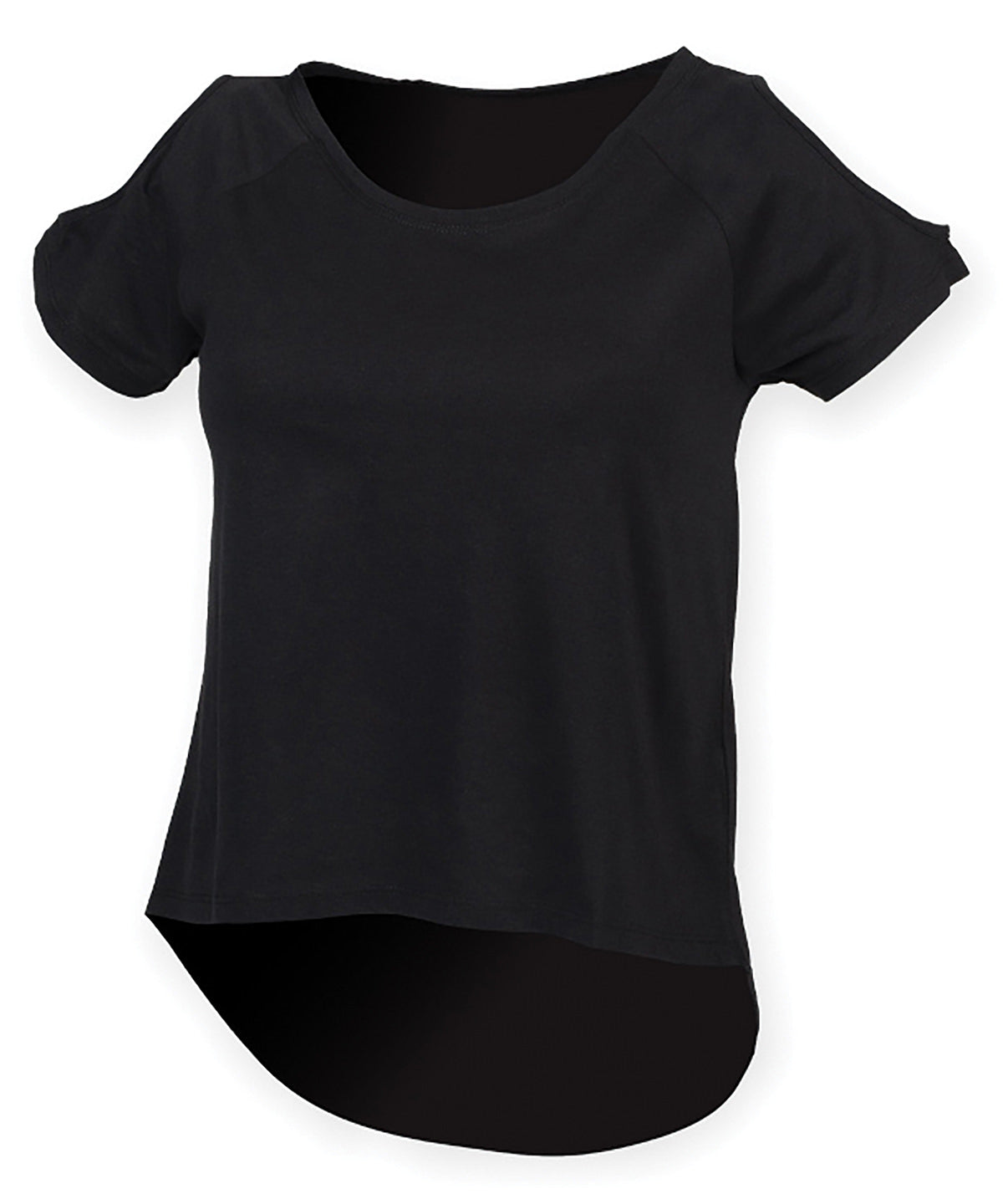 T-shirt with drop detail | Black