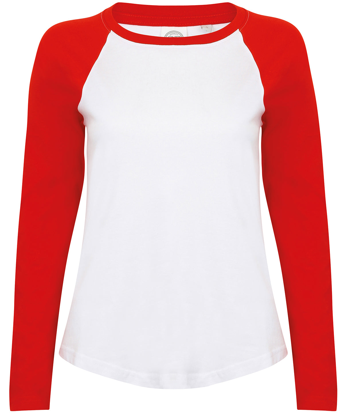 Kids long sleeve baseball T | white/red