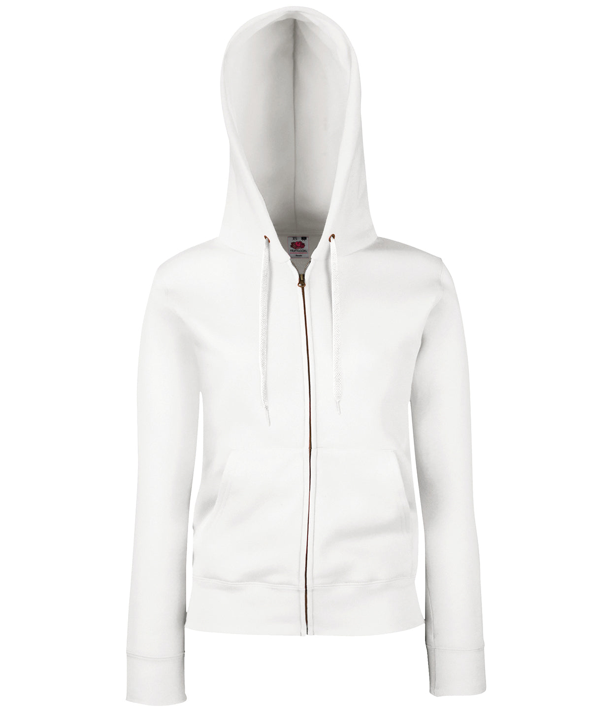 Womens premium 70/30 hooded sweatshirt jacket | White