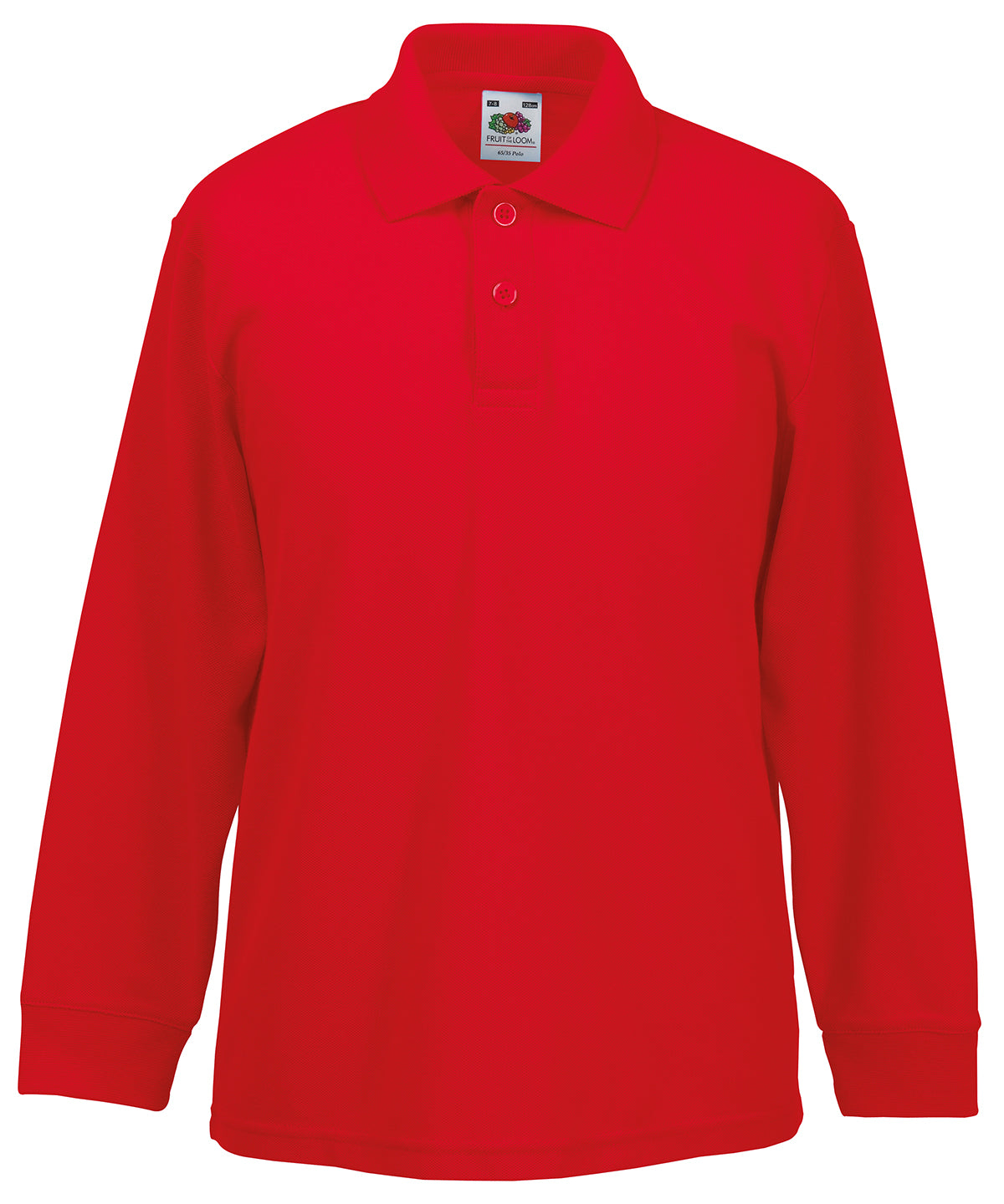 Kids long sleeve 65/35 polo | Red