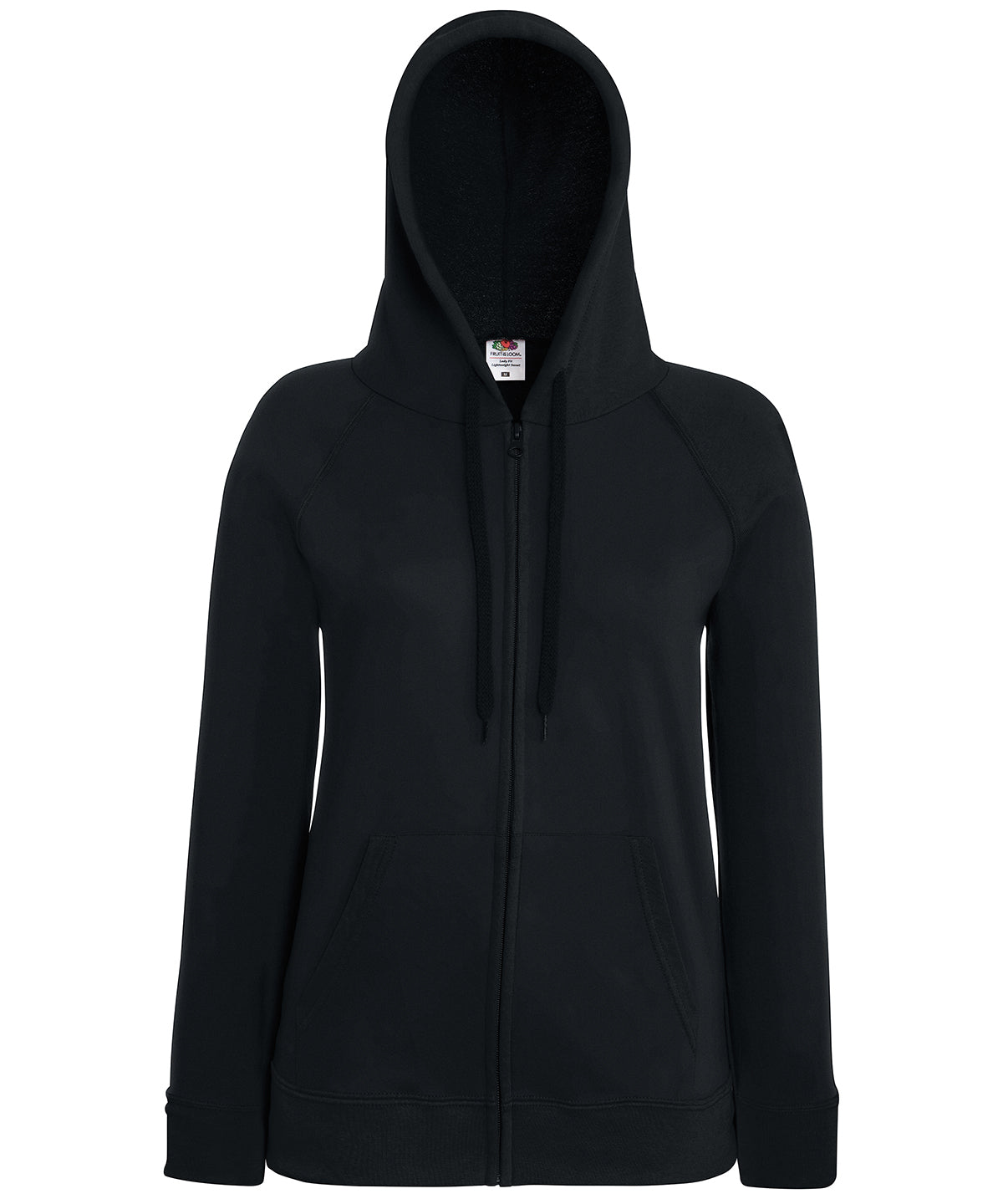 Womens lightweight hooded sweatshirt jacket | Black