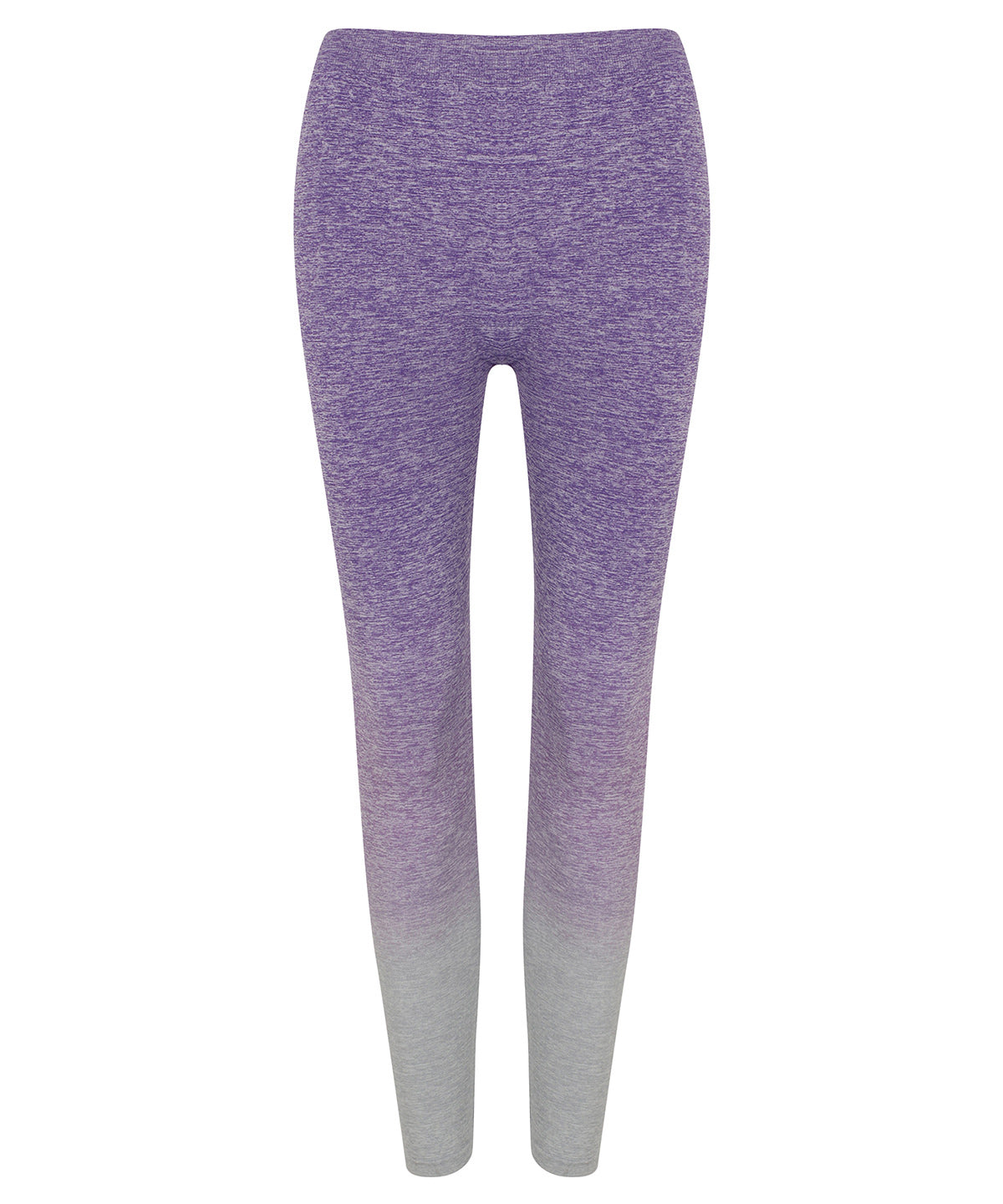 Womens seamless fade out leggings | purple/light grey marl