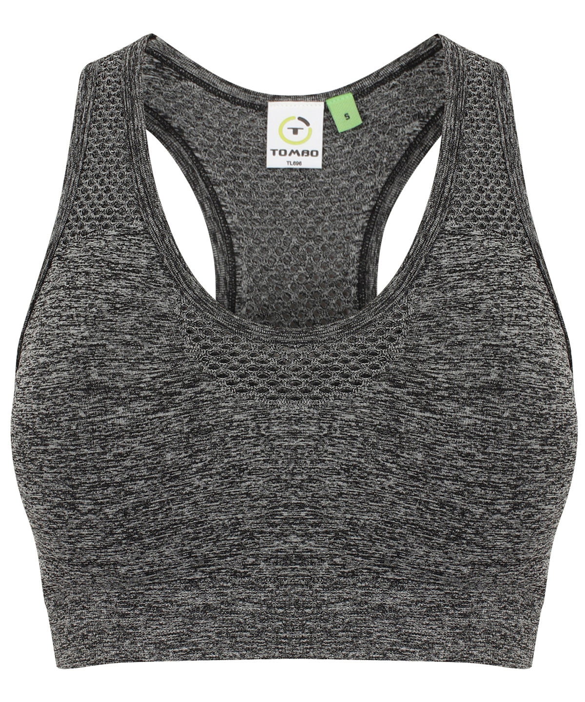 Womens seamless sports bra | dark grey marl