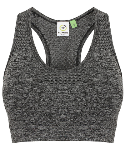 Womens seamless sports bra | dark grey marl