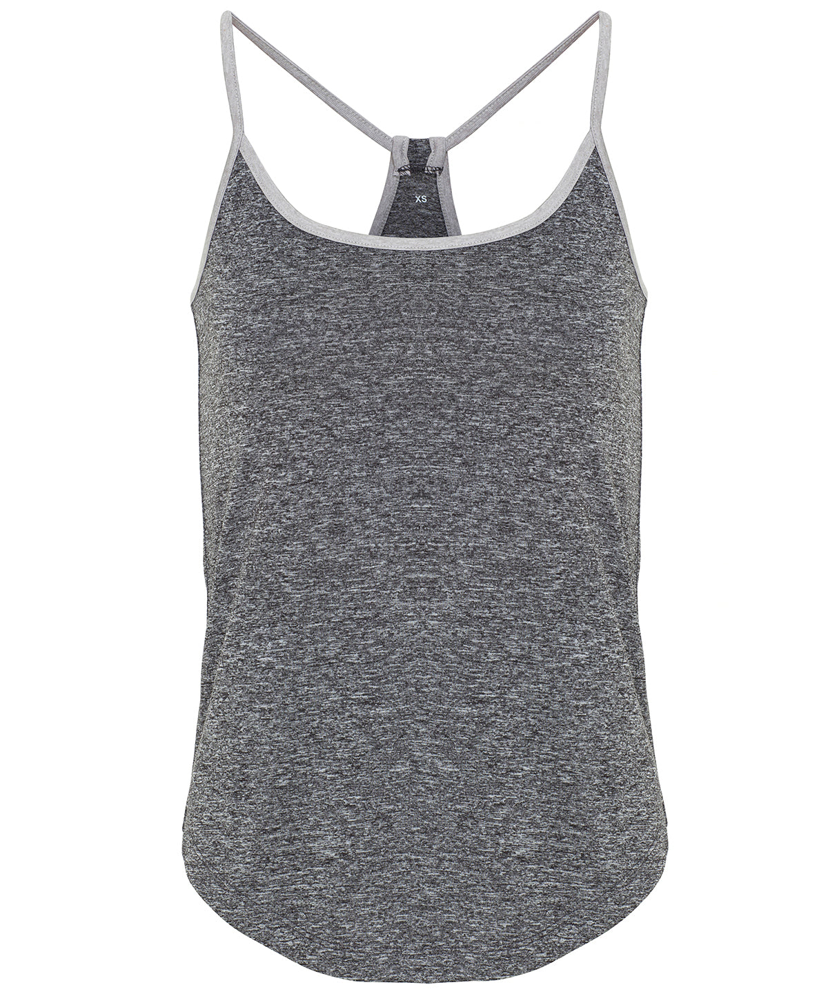 Womens TriDri® yoga vest | Black Melange/Silver Melange