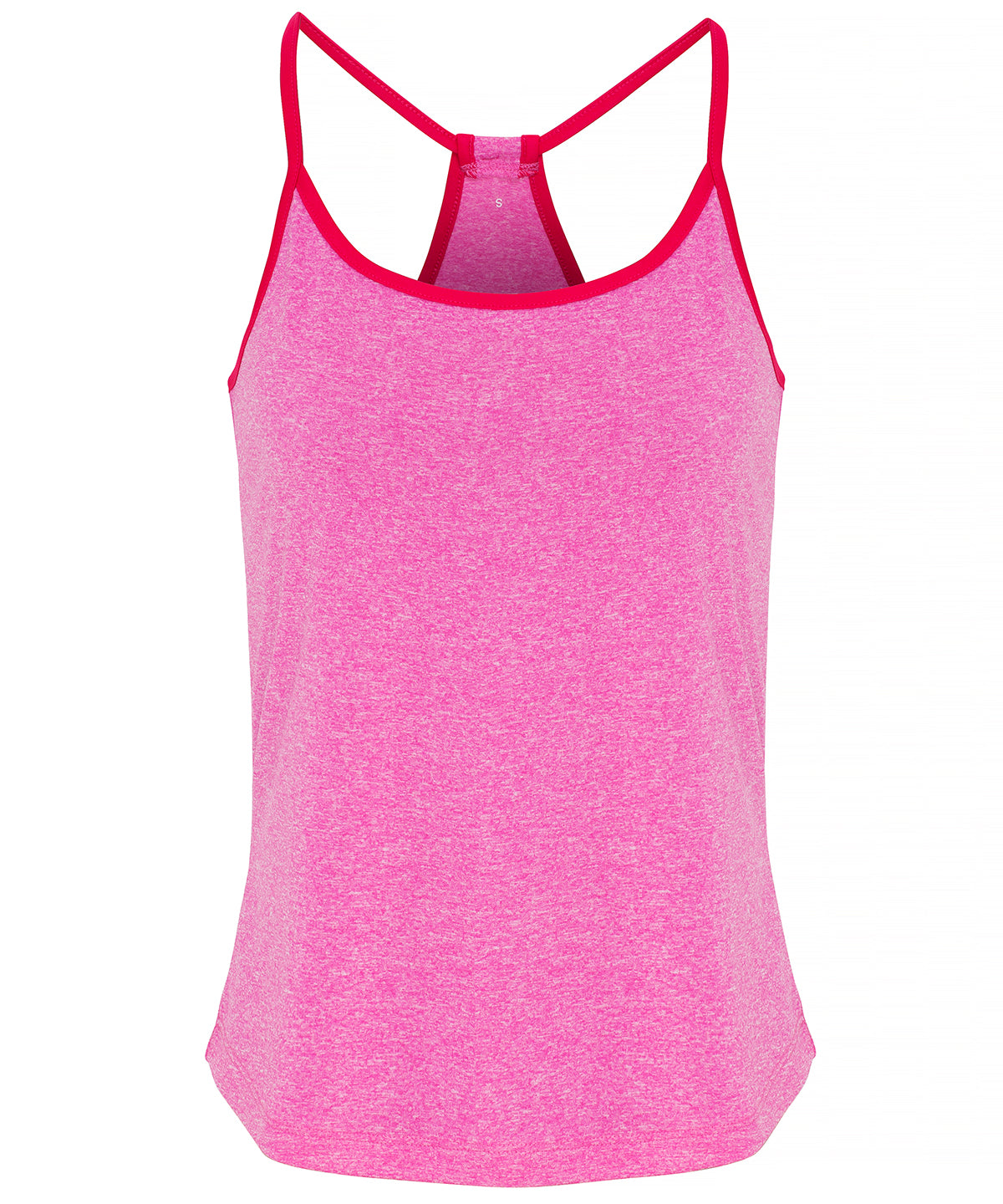 Womens TriDri® yoga vest | pink melange/hot pink