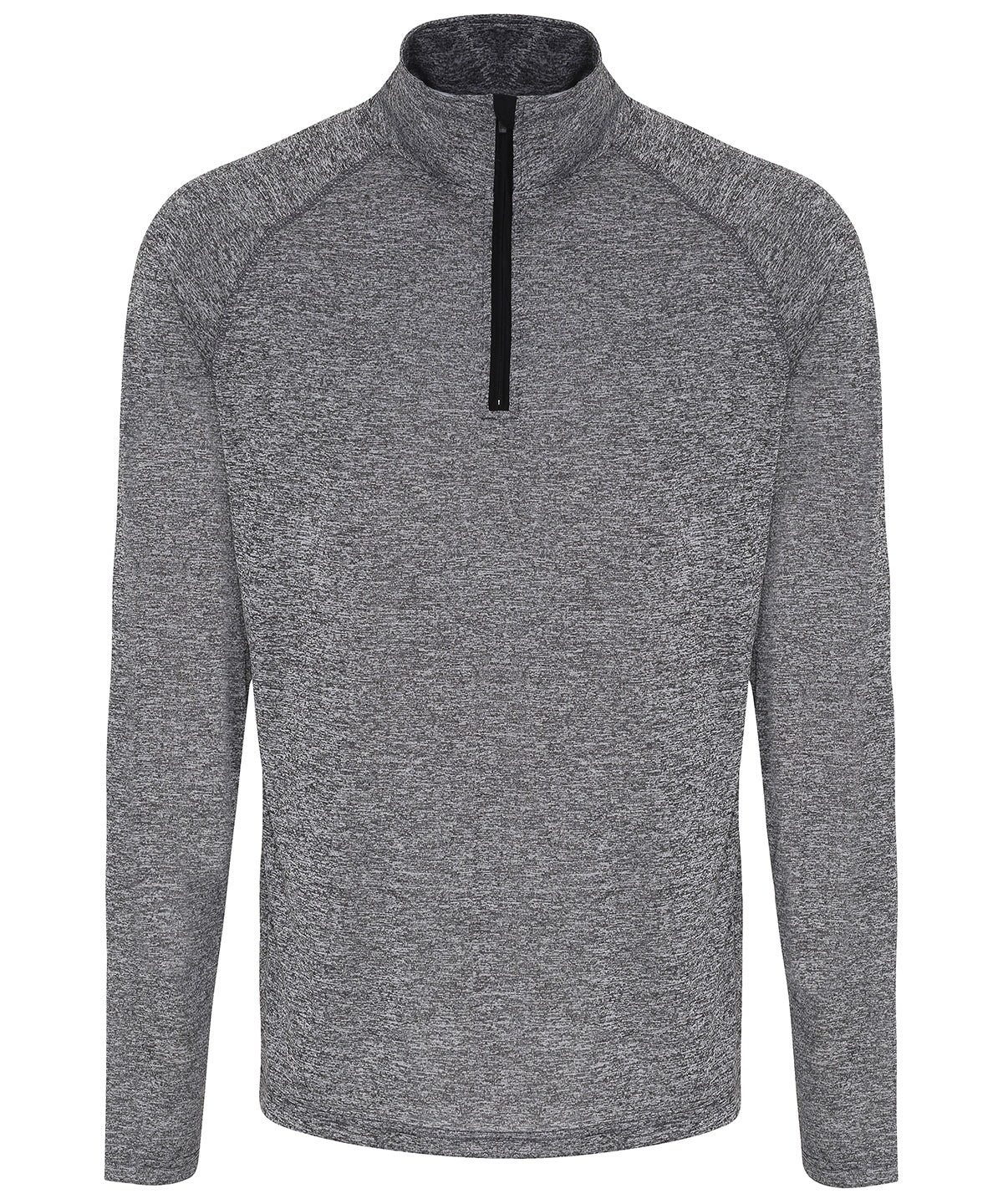TriDri® long sleeve performance  zip | black melange/black