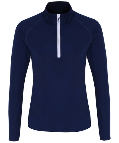 Womens TriDri® long sleeve performance  zip | navy/white