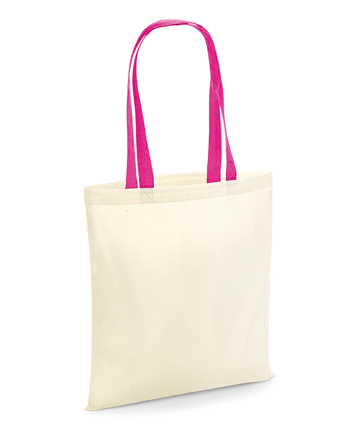 Bag for life - contrast handles | Natural/Fuchsia