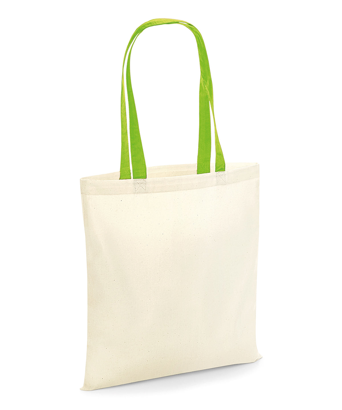 Bag for life - contrast handles | natural/lime green