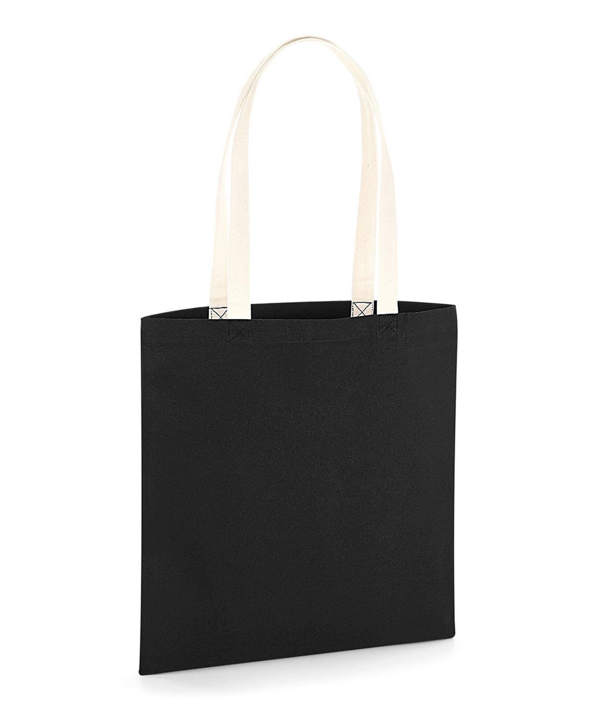 EarthAware® organic bag for life - contrast handles | Black/Natural