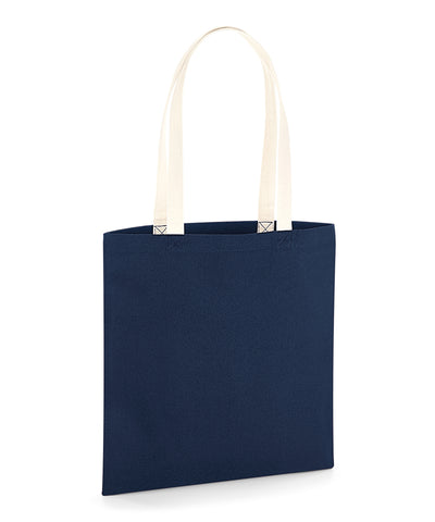EarthAware® organic bag for life - contrast handles | French Navy/Natural