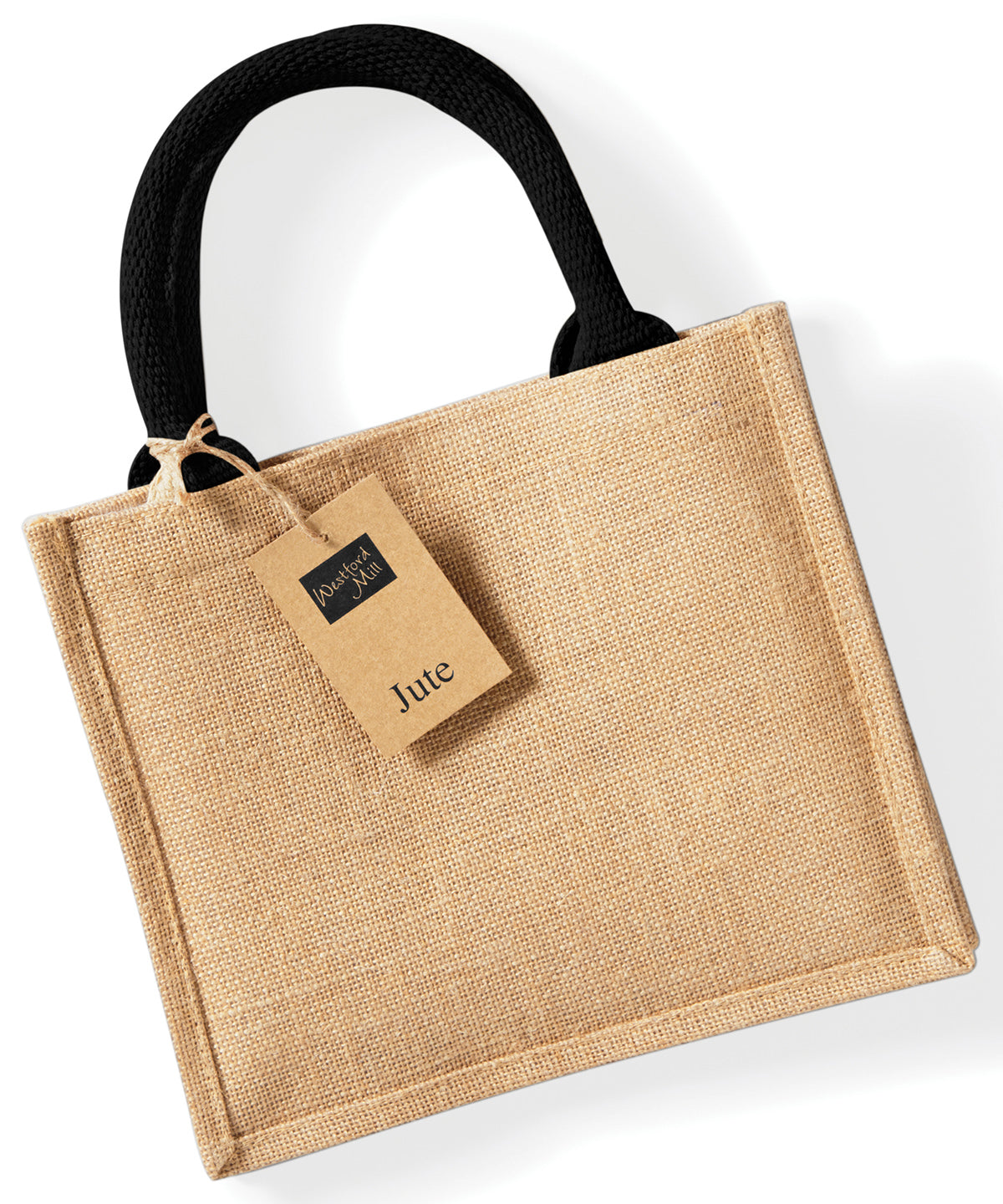 Jute mini gift bag | natural/black