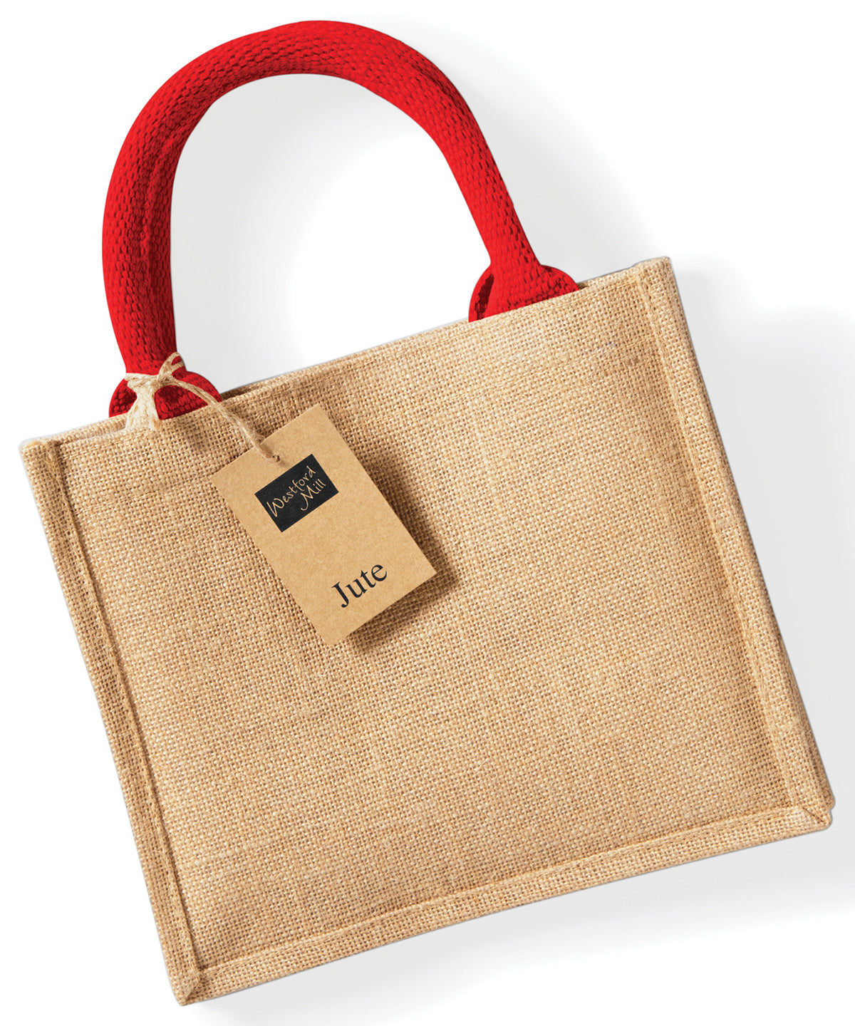 Jute mini gift bag | natural/bright red