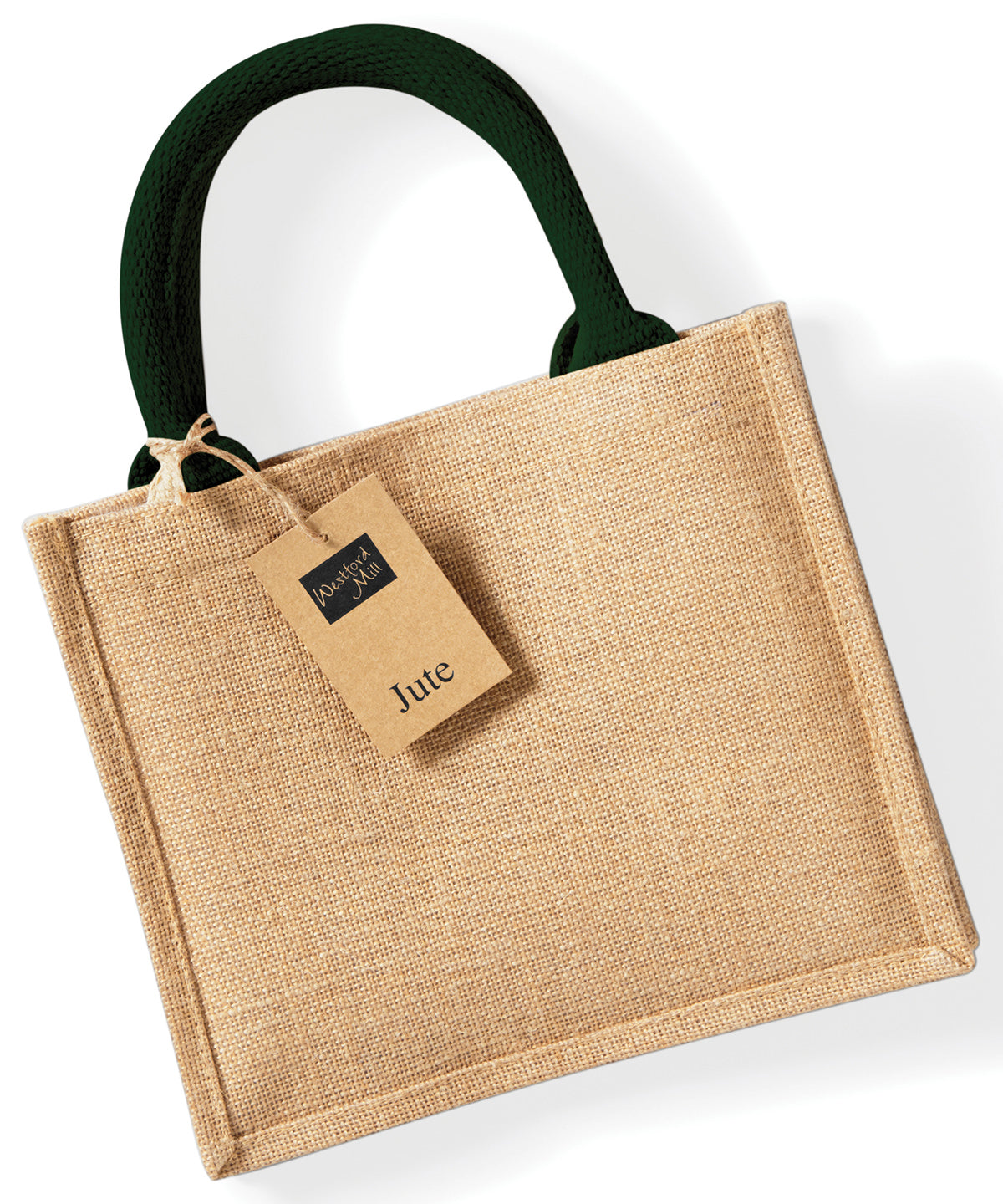 Jute mini gift bag | natural/forest green