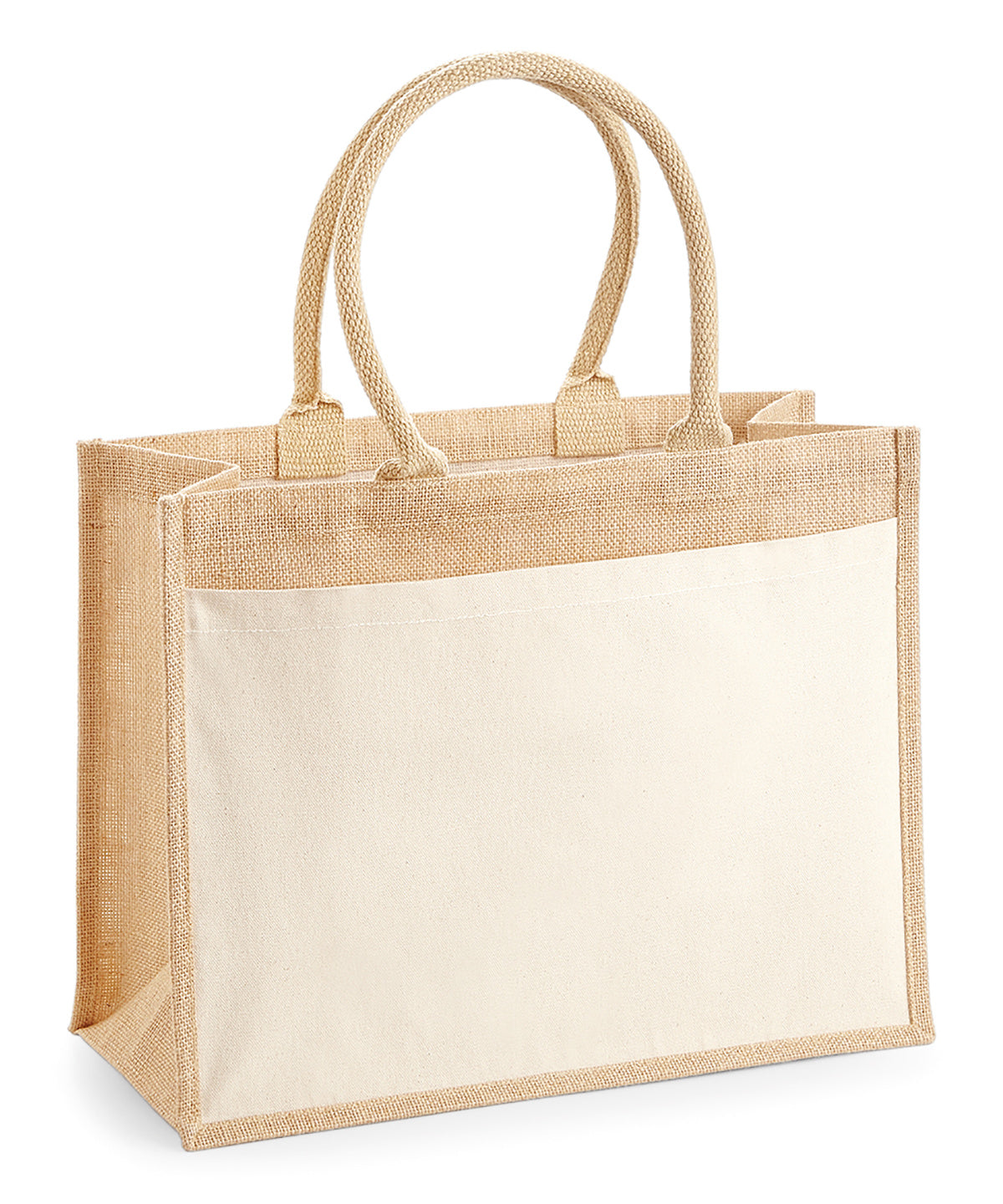 Cotton pocket jute shopper | Natural