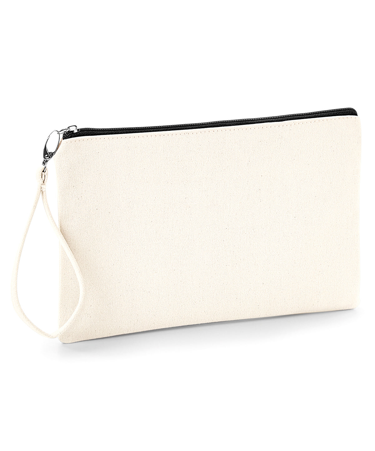 Canvas wristlet pouch | natural/black