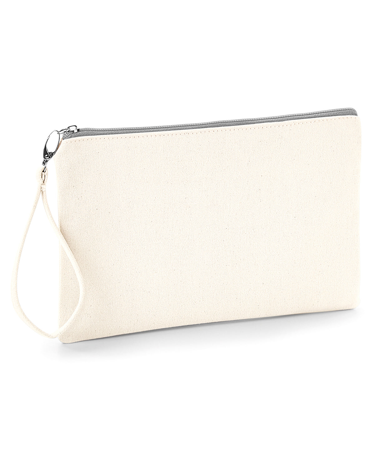 Canvas wristlet pouch | natural/light grey