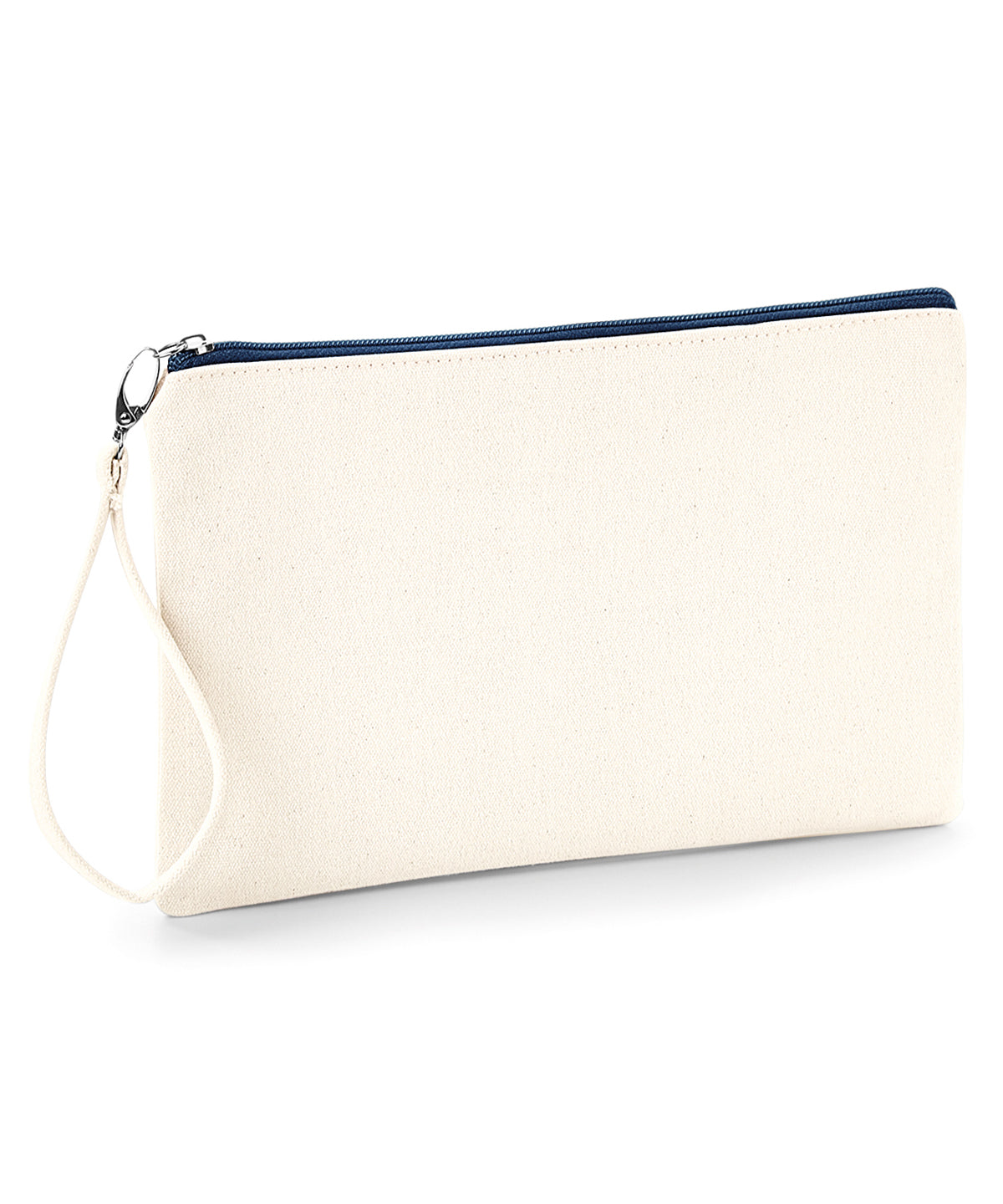 Canvas wristlet pouch | natural/navy